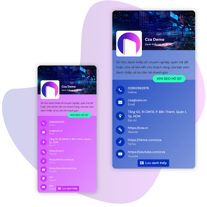 Danh thiếp kỹ thuật số không tiếp xúc